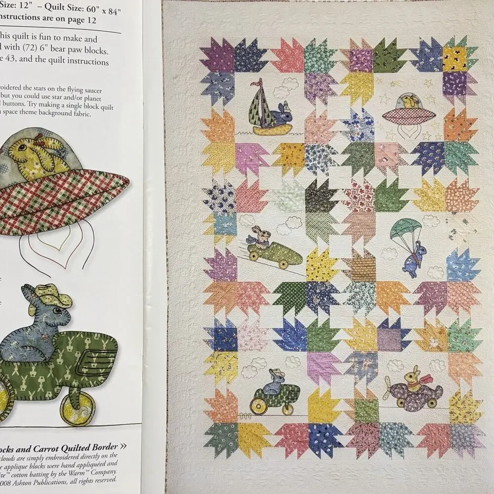 Bunnies & More Quilt Pattern Book Darcy Ashton Appliques Quilting Bunny Rabbit